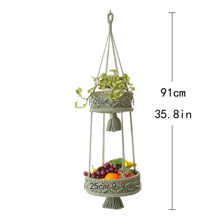 Multi-Tiered Macrame Hanging Storage