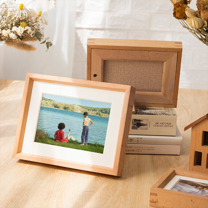 Natural Wood Photo Display Frame for Home