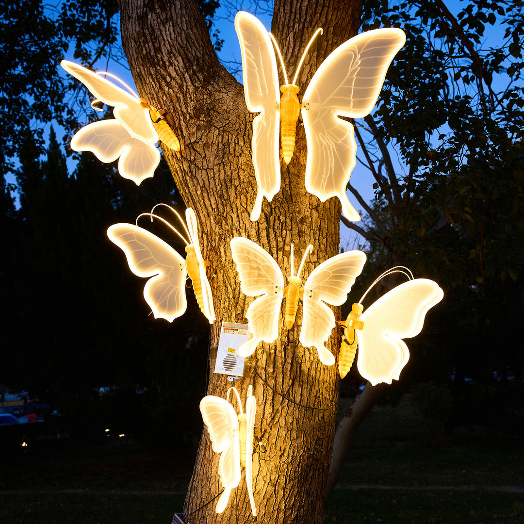 Illuminated acrylic butterfly wall art lights