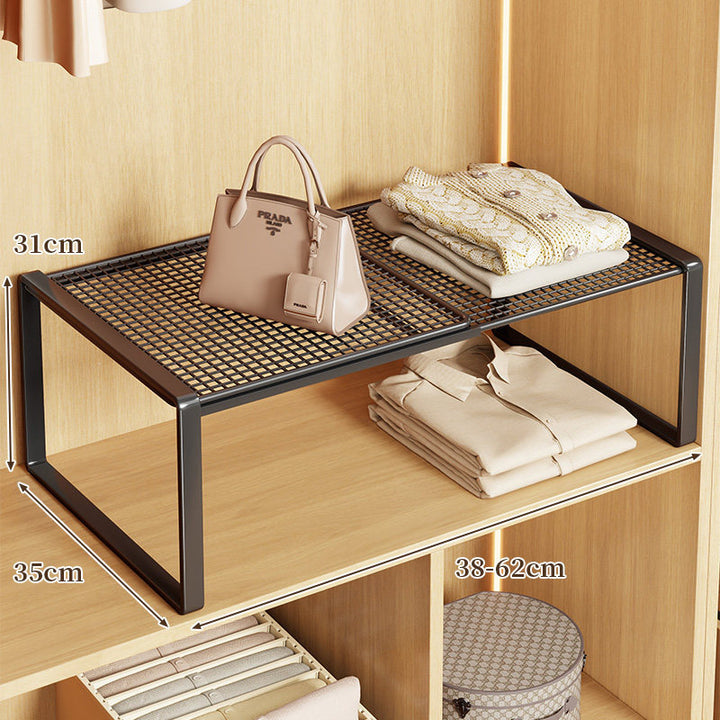Adjustable Metal Closet Shelf Riser Organizer