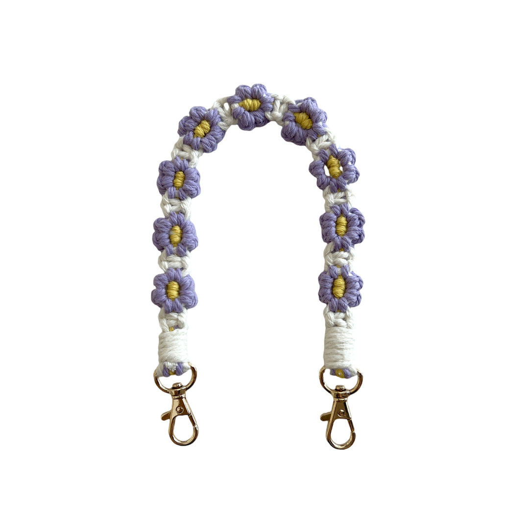 Floral Macrame Keychain Strap