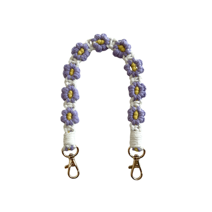 Floral Macrame Keychain Strap