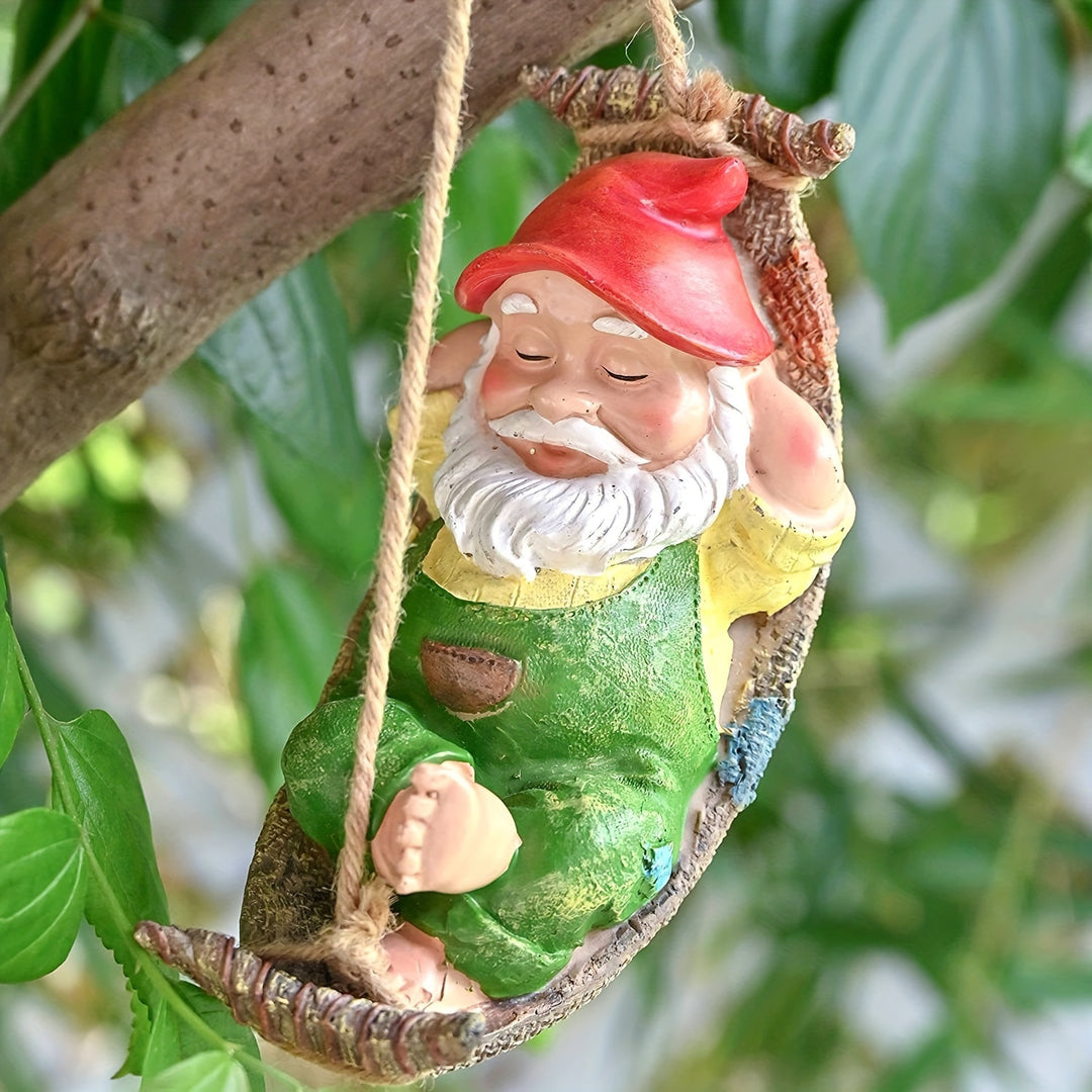 Whimsical Garden Gnome Sitting Figurine