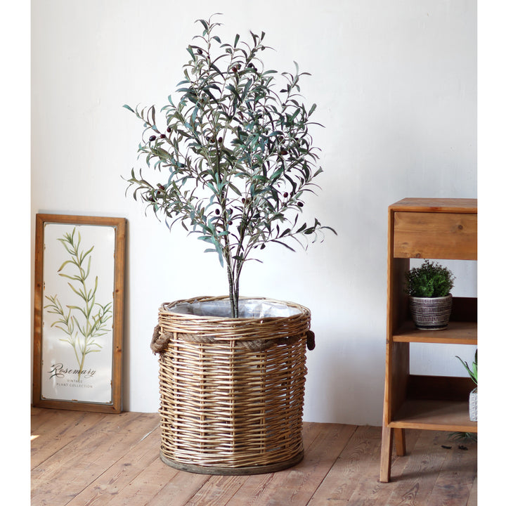 Handcrafted laundry basket with weaving