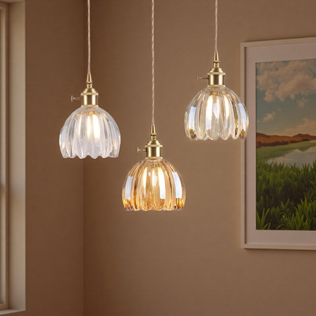 Decorative glass pendant light