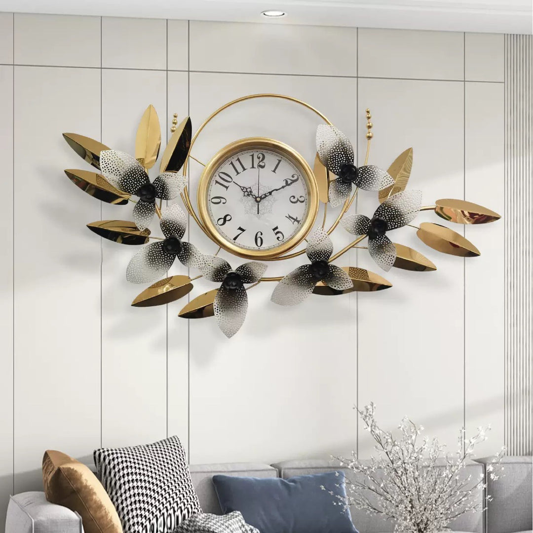 Decorative Metal Floral Wall Clock