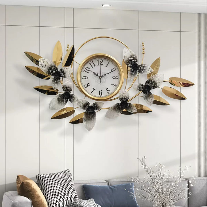 Decorative Metal Floral Wall Clock