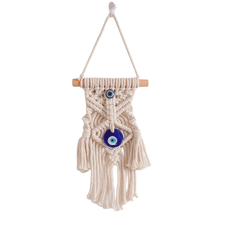 Macrame Wall Decor with Protective Evil Eye