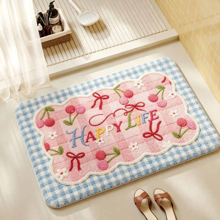 Playful Rocket-Themed Bath Mat