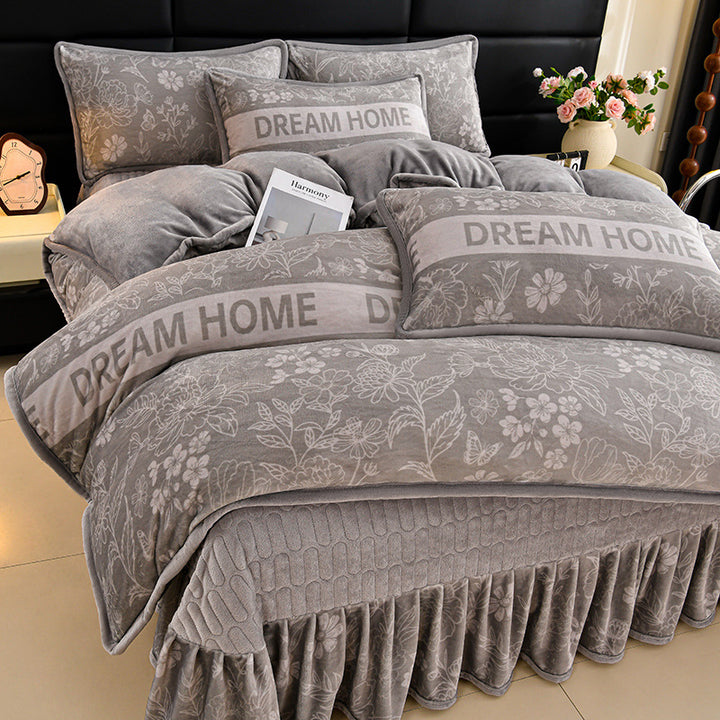 Luxurious Floral Embroidered Bedding Set