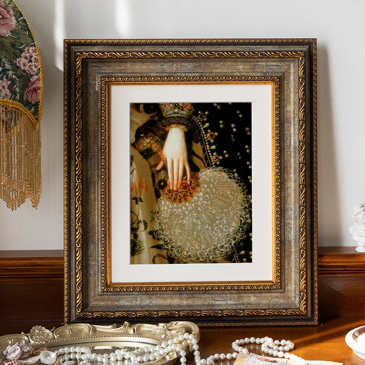 Ornate Vintage Floral Art Frame for Home
