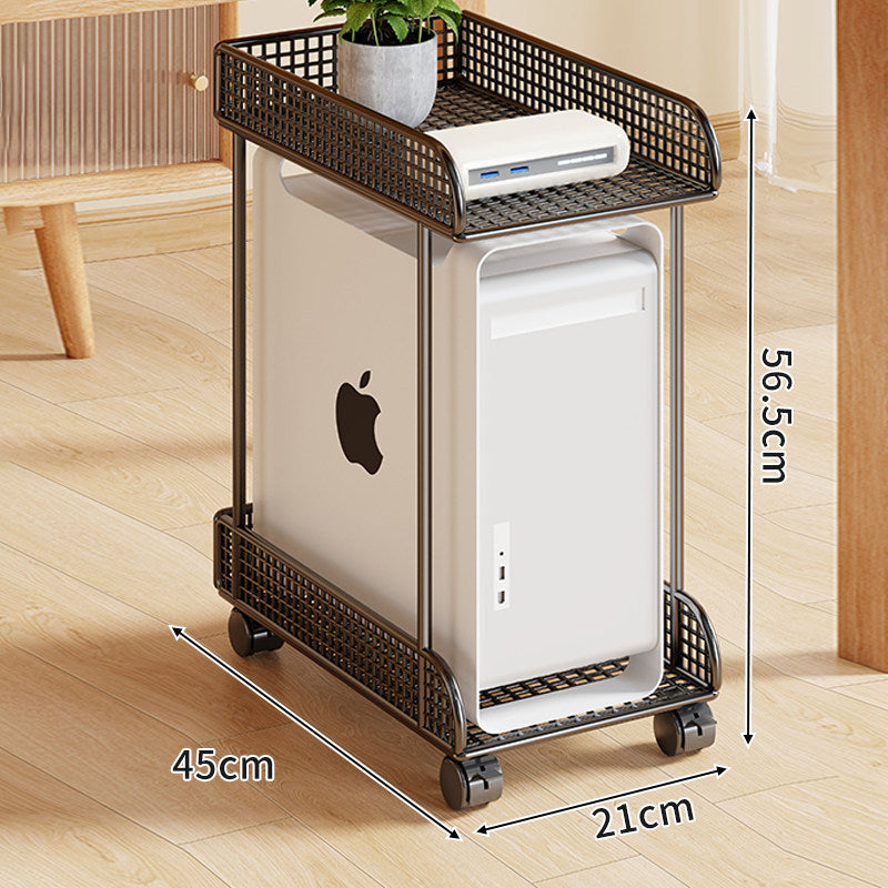 Rolling Mesh CPU Tower Stand with Locking Casters