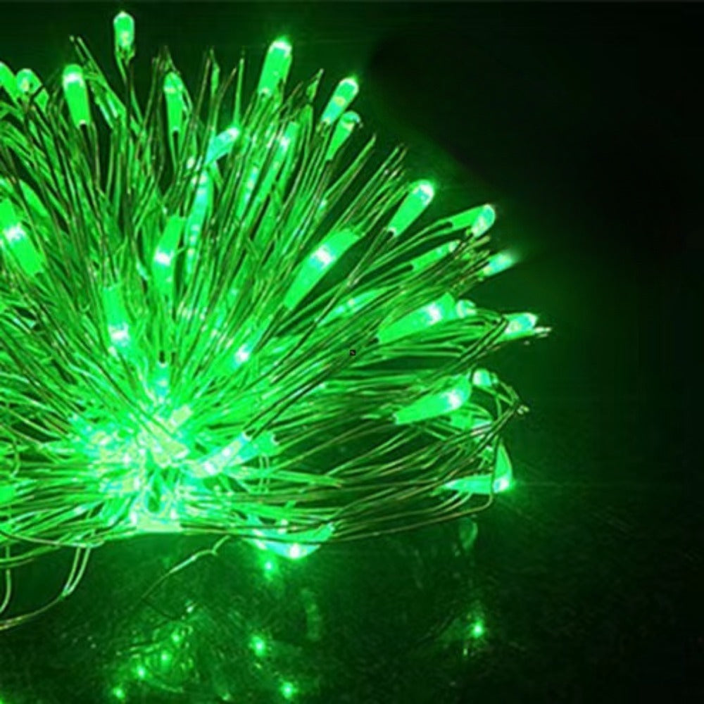 Battery-operated LED copper wire fairy lights set with plug battery pack