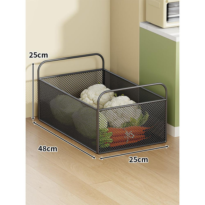 Mobile Mesh Storage Basket with Handle and Locking Casters
