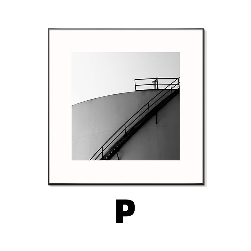 Framed Black and White Architectural Artwork
