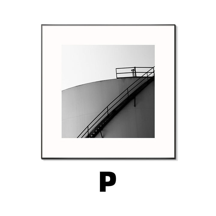 Framed Black and White Architectural Artwork