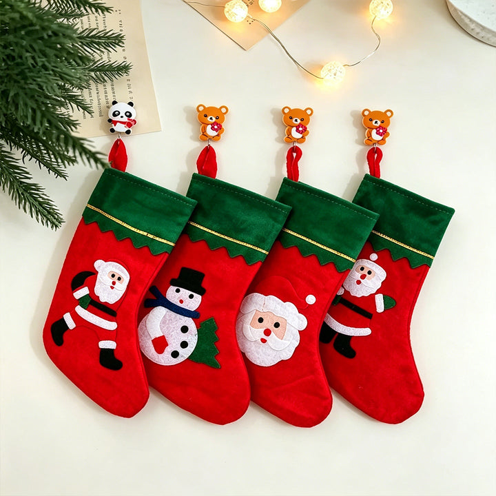 Cute Christmas stocking with festive motifs