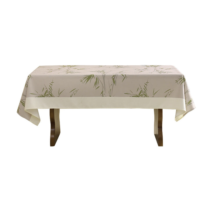 Rectangular tablecloth made of easy-care cotton blend with subtle bamboo print