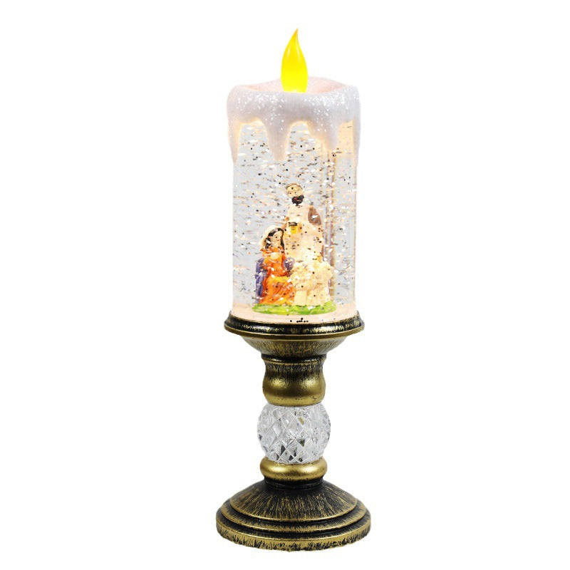 Christmas decoration lantern with snow globe