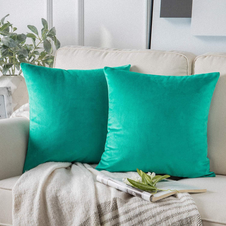 Plush Velvet Lumbar and Square Throw Pillow Covers