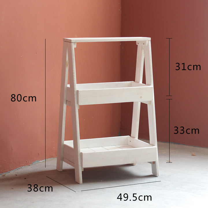 Multifunctional Wooden Step Ladder
