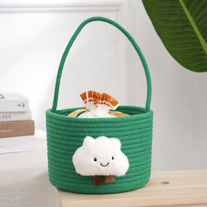 Storage basket with playful cloud motif