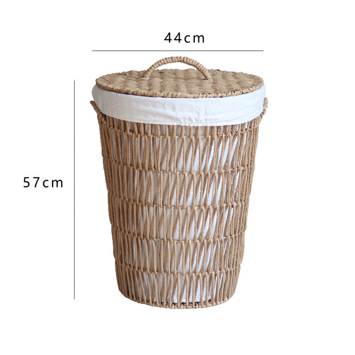 Rustic laundry basket with lid