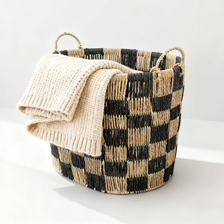 Stylish storage basket with handles