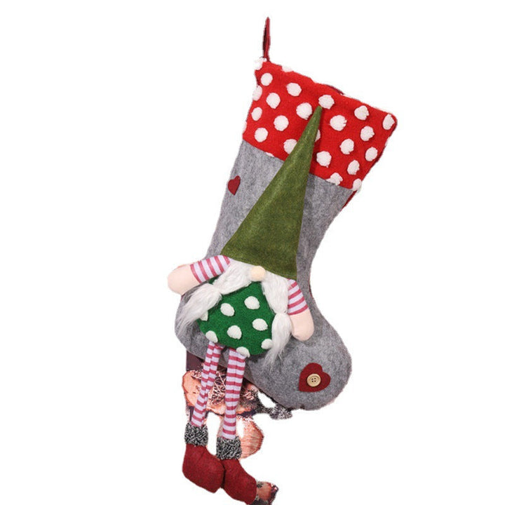 Playful Christmas stocking with gnome motif
