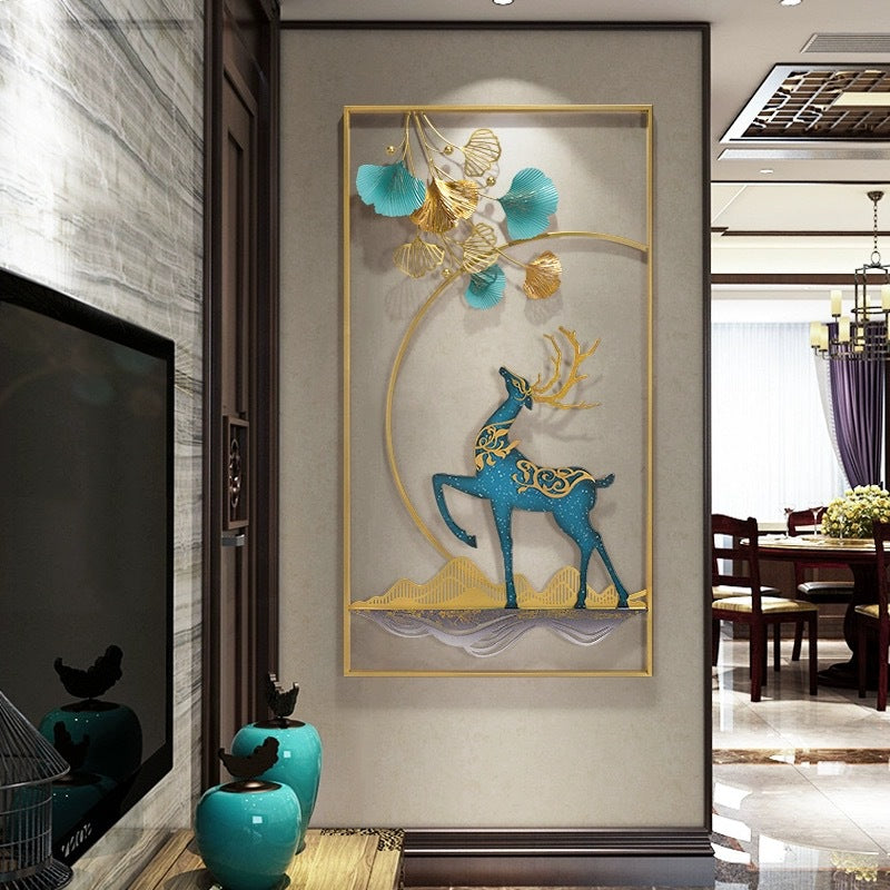 Elegant Metal Deer Wall Art Sculpture