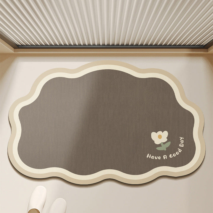 Oval Shaped Welcome Mat with Inspirational Quote