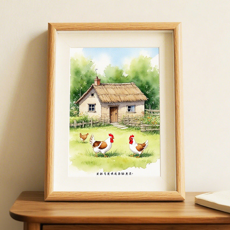 Farmhouse-Themed Watercolor Art Frame