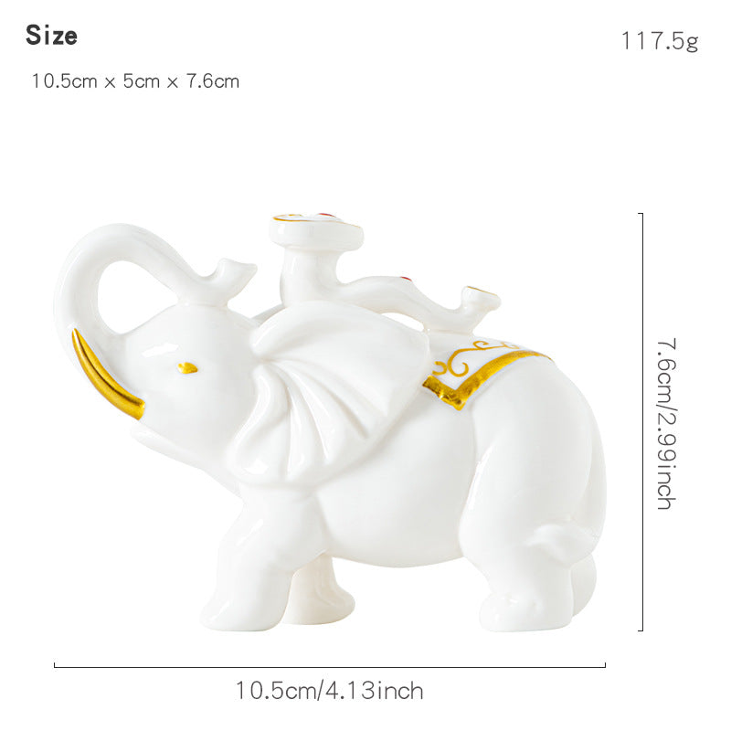 Elegant elephant figure made of high-quality ceramic