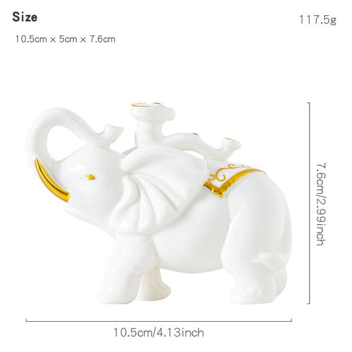 Elegant elephant figure made of high-quality ceramic