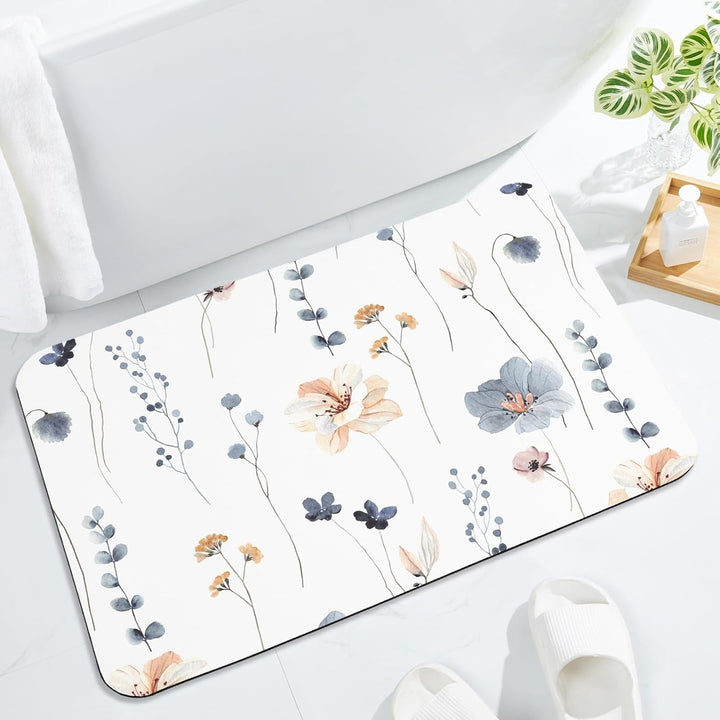 Floral Pattern Bath Mat