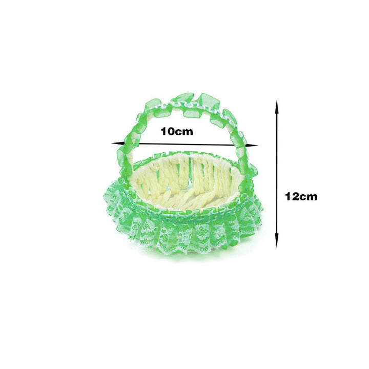 Decorative Lace Trim Woven Basket