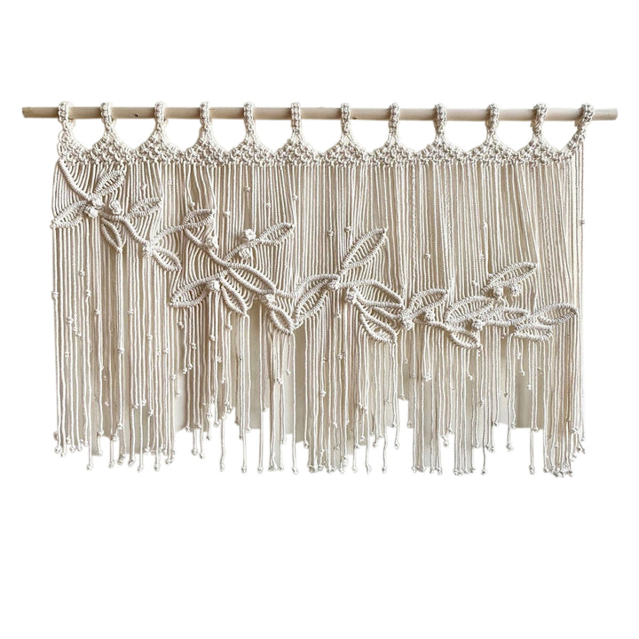 Macrame Leaf Wall Tapestry with Decorative Fringes