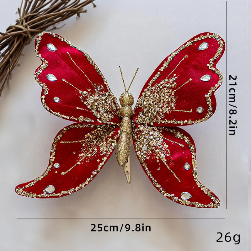 Elegant butterfly hair clips with glitter and rhinestones