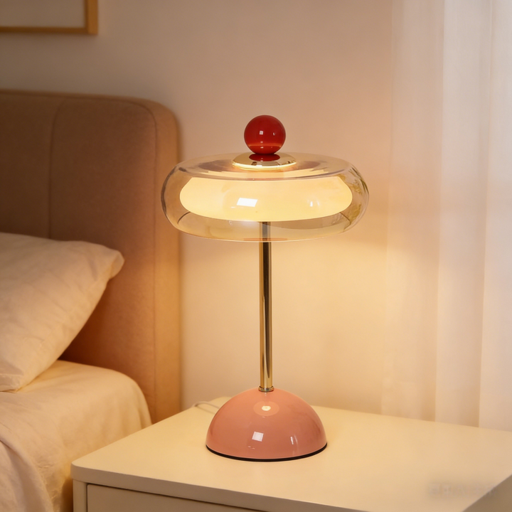 Vintage-inspired glass table lamp