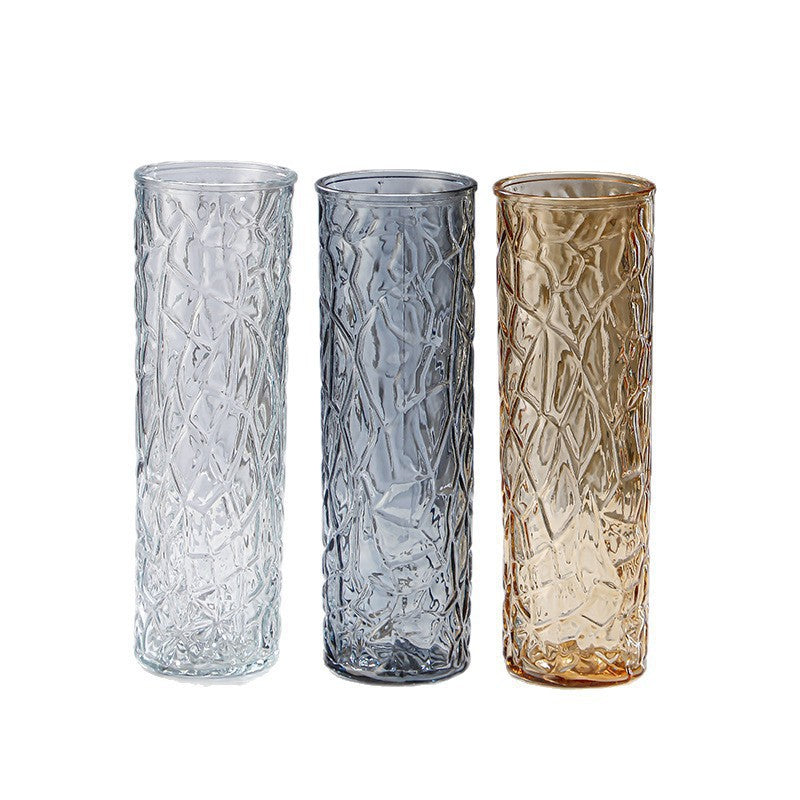 Textured Glass Vase Set