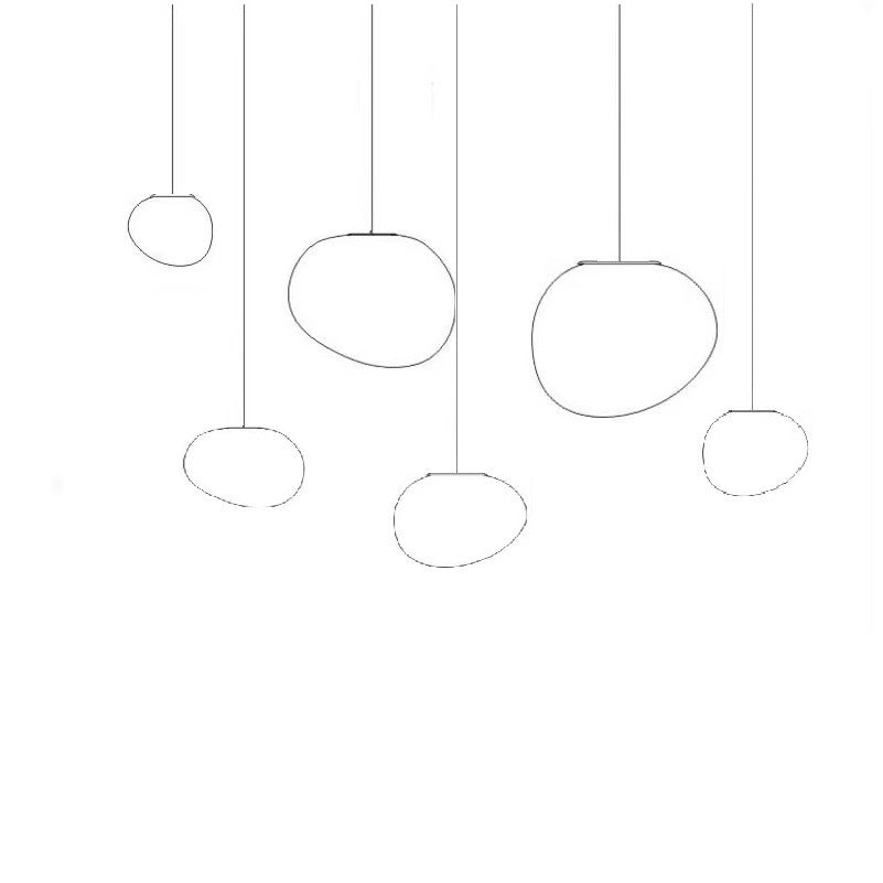 Modern multi-level LED pendant light with satin oval disc shades