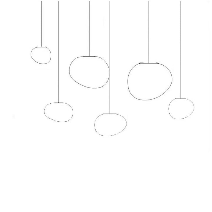 Modern multi-level LED pendant light with satin oval disc shades