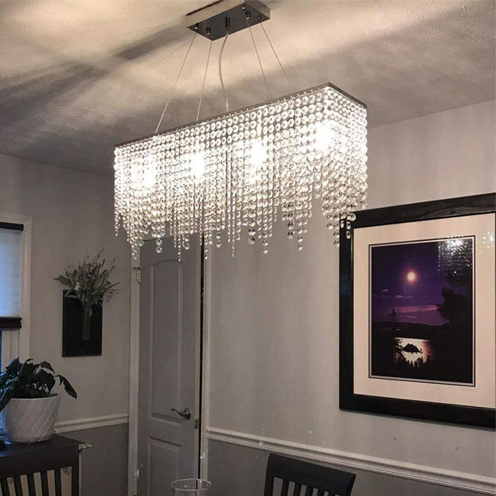 Crystal bead pendant light