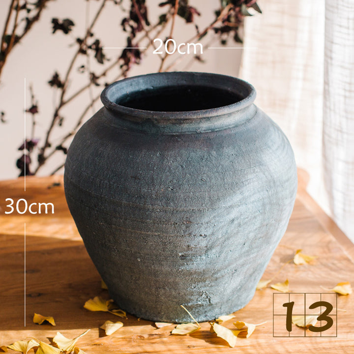 Rustic ceramic pot with handmade design