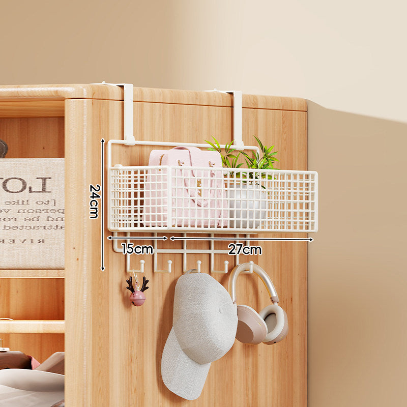 Over-the-Door Multi-Tier Metal Grid Hanging Storage Organizer