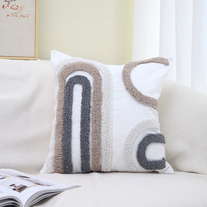 Textured Modern Geometric Throw Pillow