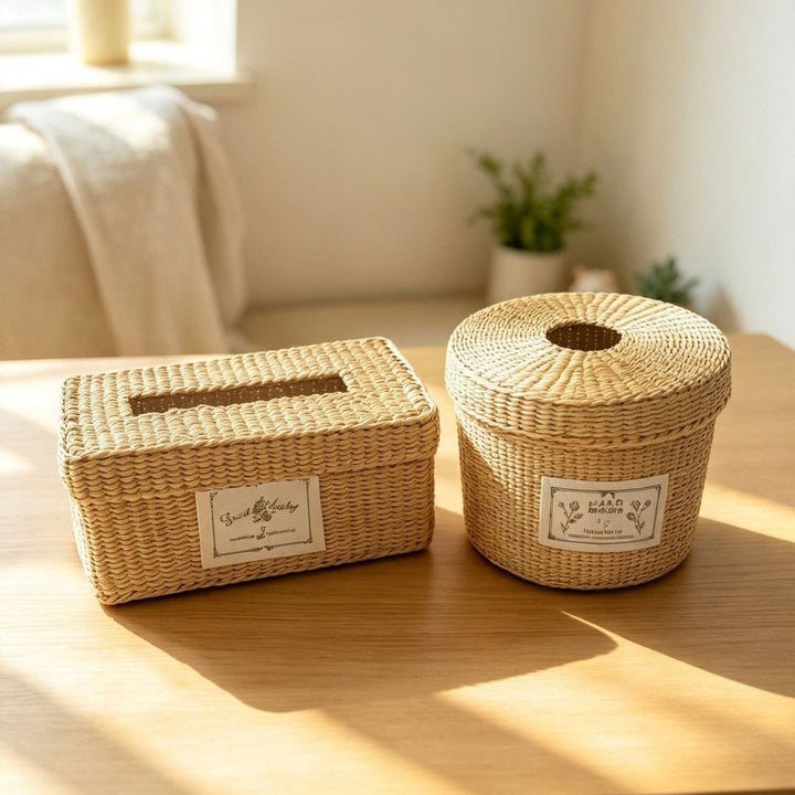 Natural Fiber Decorative Storage Box