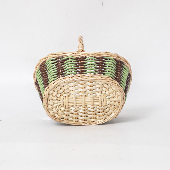 Basket with ergonomic carrying handle