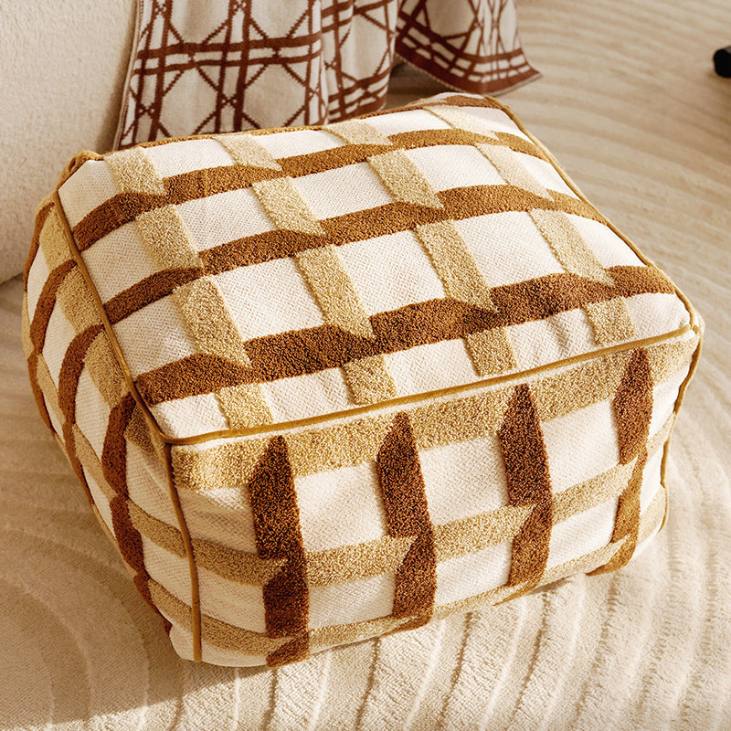 Elegant Geometric Patterned Floor Pouf