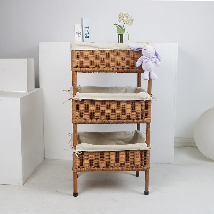 Versatile shelf cart with woven baskets